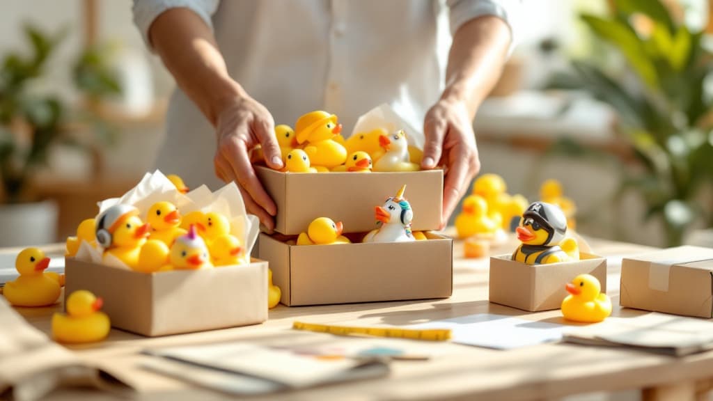 Colorful themed rubber ducks arranged by theme